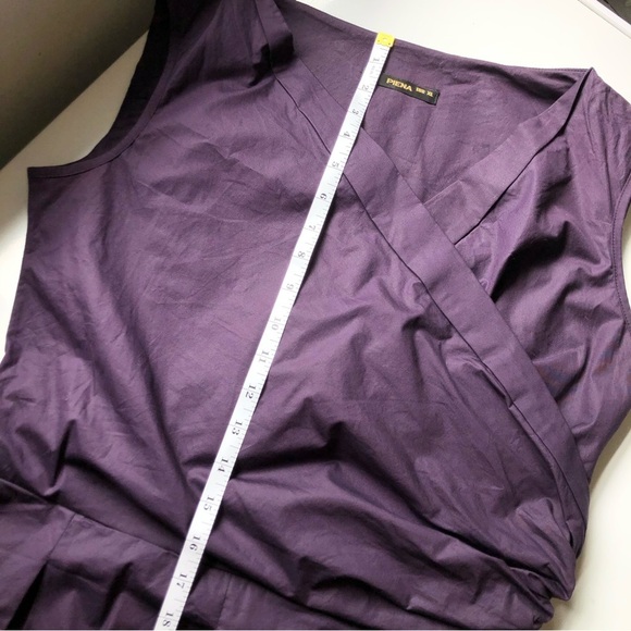 PIENA Women's Purple Gown Cotton V-Neck Sleveless Prom Dress Size L - Picture 12 of 13